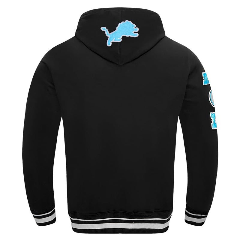 Pro Standard Mens NFL Detroit Lions Retro Classics Pull Over Hoodie Black S - Image 3