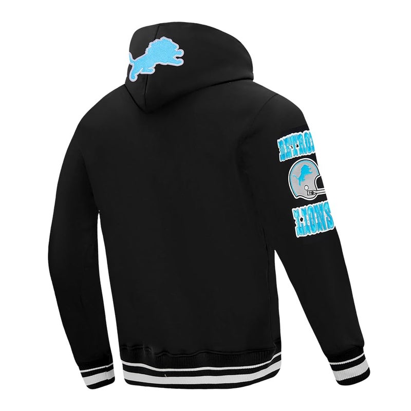 Pro Standard Mens NFL Detroit Lions Retro Classics Pull Over Hoodie Black S - Image 4