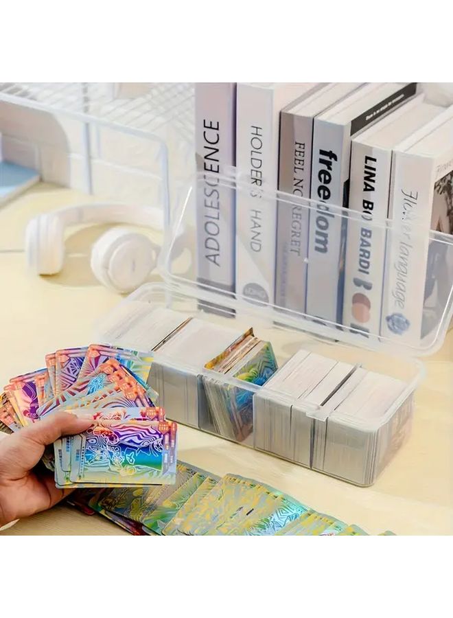 Large Clear Plastic Storage Box for Poker Cards Scratch Cards and Game Cards Modern Flip Top Design Ideal for Home Office Organization Game Payment Method Toy Storage Box - Image 1