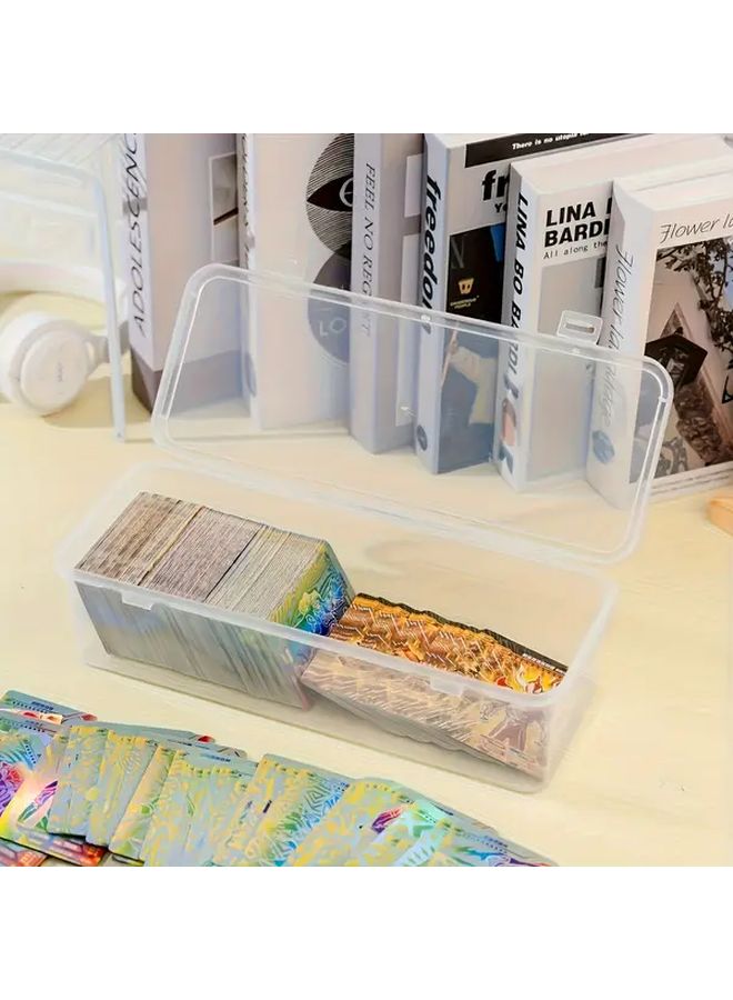 Large Clear Plastic Storage Box for Poker Cards Scratch Cards and Game Cards Modern Flip Top Design Ideal for Home Office Organization Game Payment Method Toy Storage Box - Image 2