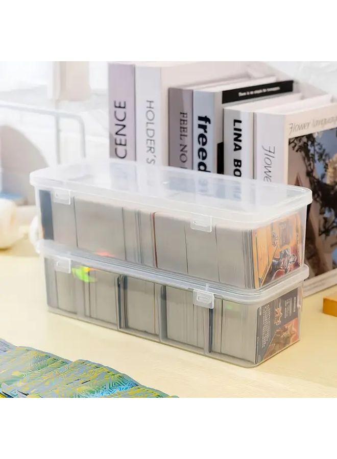 Large Clear Plastic Storage Box for Poker Cards Scratch Cards and Game Cards Modern Flip Top Design Ideal for Home Office Organization Game Payment Method Toy Storage Box - Image 5