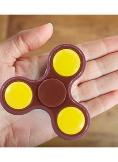 Premsons Premsons® Hand Spinner Desk Toy - High Speed Smooth Finger Spin Sensory Fidget Stress Relief Game Play for Kids & Adults - Birthday Party Gift - Plastic - Brown & Yellow  - Image 3