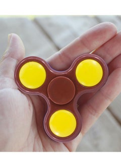 Premsons Premsons® Hand Spinner Desk Toy - High Speed Smooth Finger Spin Sensory Fidget Stress Relief Game Play for Kids & Adults - Birthday Party Gift - Plastic - Brown & Yellow  - Image 4