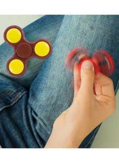 Premsons Premsons® Hand Spinner Desk Toy - High Speed Smooth Finger Spin Sensory Fidget Stress Relief Game Play for Kids & Adults - Birthday Party Gift - Plastic - Brown & Yellow  - Image 5