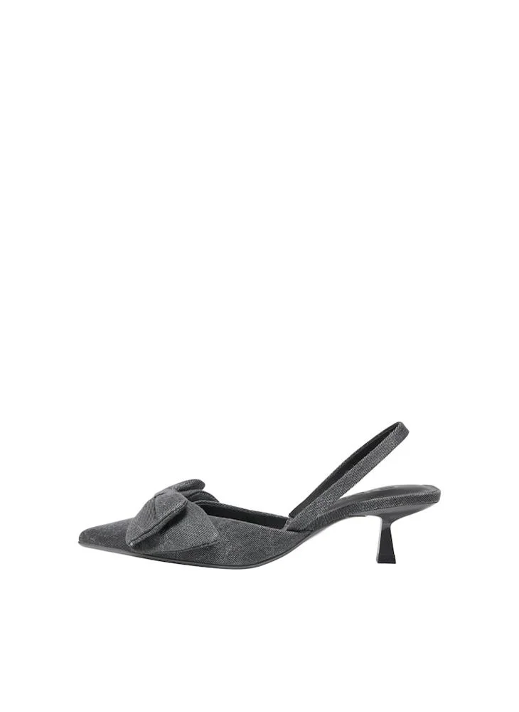 اونلي Onlcoco-6 Denim Bow Slingback Pumps