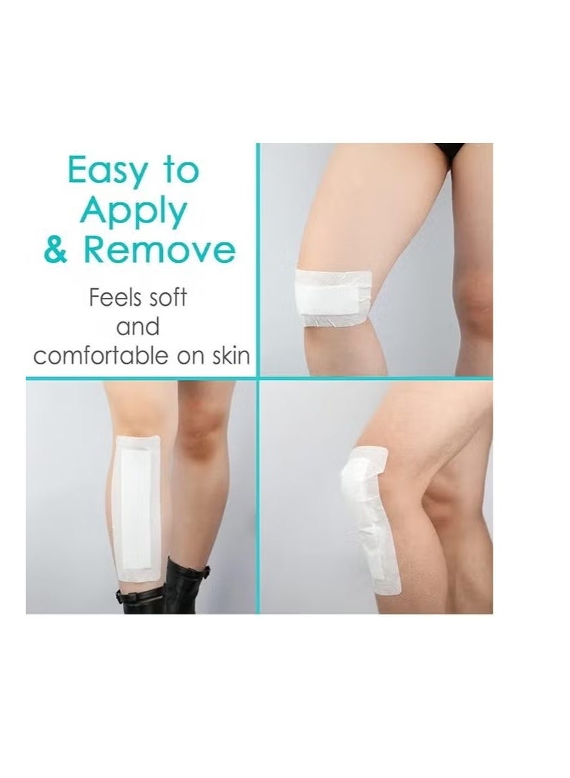 GIFT 10Pcs Adhesive Island Wound Dressings, Breathable Bordered Gauze, Bandage Patches with Non-Stick Pad for Knee Hip Replacement Arm Leg Abdominal Back Incision Cuts Injury, 4"x10" - Image 3