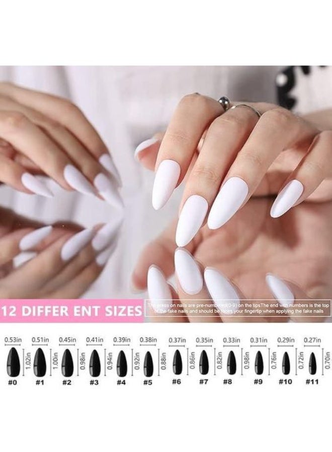 مجموعة أظافر صناعية من 12 لونًا، 144 قطعة أظافر صناعية مستقيمة لامعة ملونة، تغطية كاملة لأظافر صناعية بأطراف أكريليك، تصميم مانيكير وديكور للنساء والفتيات، أظافر اصنعيها بنفسك - Image 2