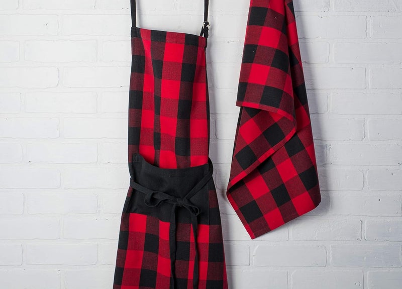DII Buffalo Check Kitchen Collection, Classic Farmhouse Dishtowel Set, 20x30, Red & Black, 3 Piece - Image 5