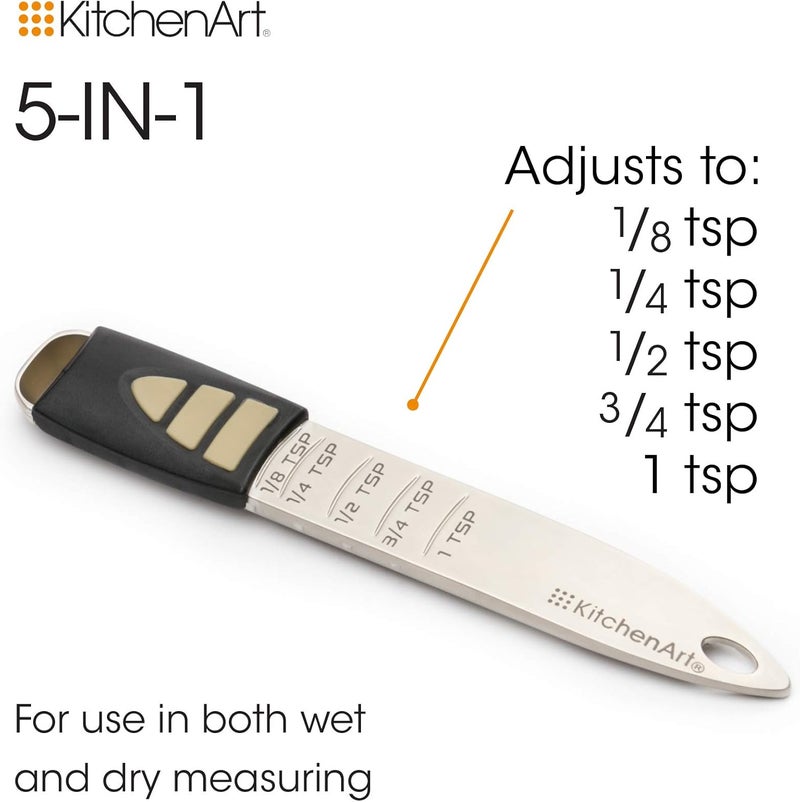 KitchenArt Pro Adjust-A-Teaspoon - Adjustable Measuring Spoon in Satin Black - Image 4