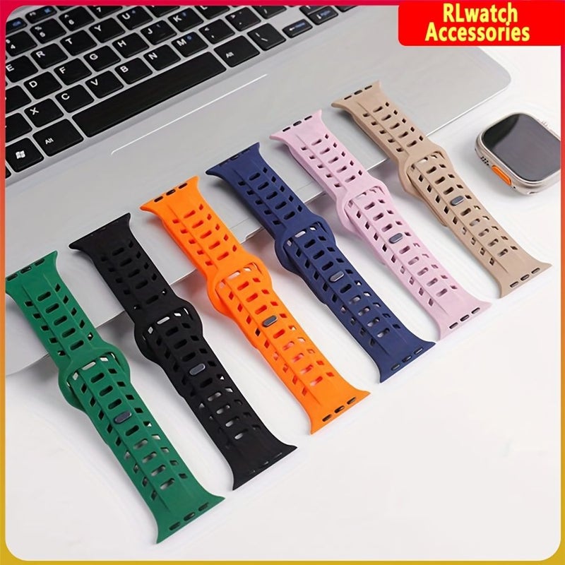 حزام ساعة Apple Watch متوافق مع السلسلة 10 9 8 7 6 5 4 3 SE Ultra بأحجام 38مم 40مم 41مم 42مم 44مم 45مم 46مم 49مم - لون الخزامى - حزام ناعم ومقاوم للعرق ومتين ومريح للنساء والرجال - Image 1