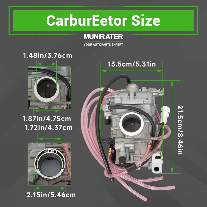 munirater 37mm Performance Motorcycle Carburetor Replacement for Yamaha WR250 WR250F YZ250F and Honda CRF250R - Image 2