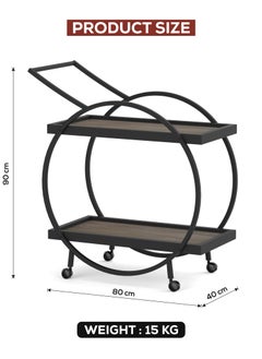 عربة تقديم فولاذية مع رفين وسطح خشبي أسود 90x80x40 سم - pzsku/ZE9AF2378FD0D2E759263Z/45/_/1733816057/164d83c1-385d-45c0-a8fc-b4a283d99223