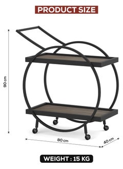 عربة تقديم فولاذية مع رفين وسطح خشبي أسود 90x80x40 سم - pzsku/ZE9AF2378FD0D2E759263Z/45/_/1733816075/abf3ebbf-1567-46a7-aa28-c388a36dc068
