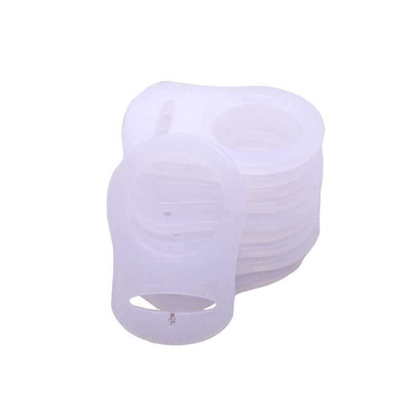 Sutoyuen Sutoyuen Soft Silicone Adapter Rings Baby Pacifier Clips Holders for Button Style Dummy Soother Teething Ring White 10pcs