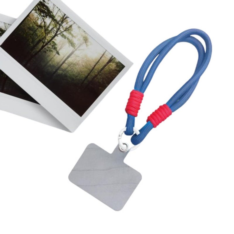 GadgetBite حبل هاتف لآيفون مع سلسلة تعليق وحبل معصم متعدد الاستخدامات - أزرق سماوي وبرتقالي نيون - Image 1