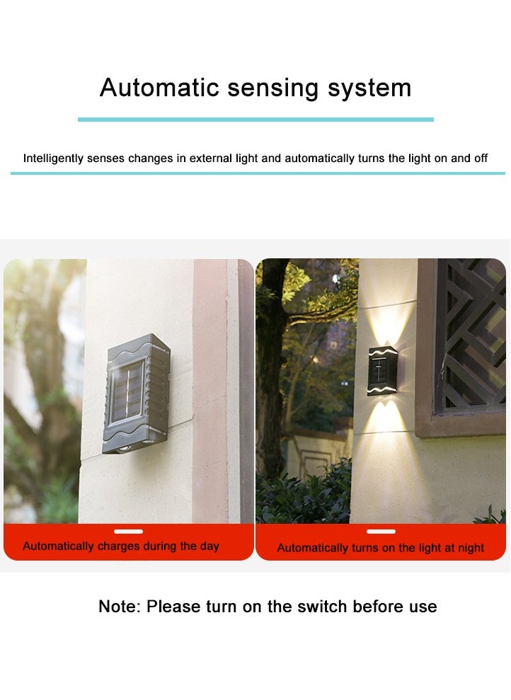 Ecoey 4 Lamp Beads LED Solar Outdoor Waterproof Warm Light Wall Light  - Image 2