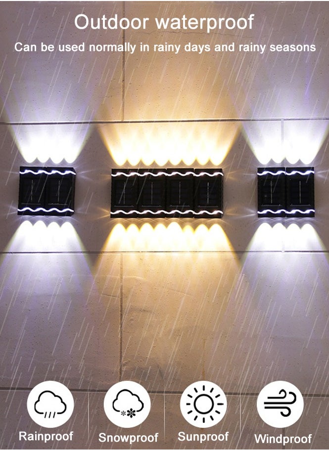 Ecoey 4 Lamp Beads LED Solar Outdoor Waterproof Warm Light Wall Light  - Image 3