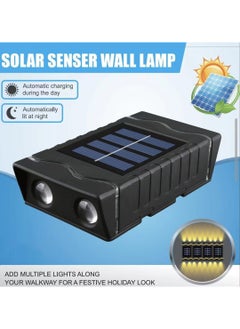 Ecoey 4 Lamp Beads LED Solar Outdoor Waterproof Warm Light Wall Light  - Image 4