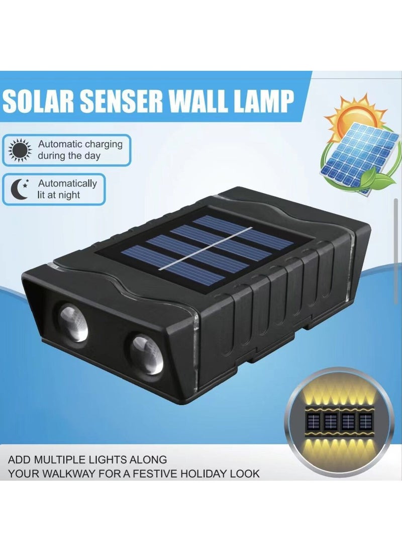 Ecoey 4 Lamp Beads LED Solar Outdoor Waterproof Warm Light Wall Light  - Image 4