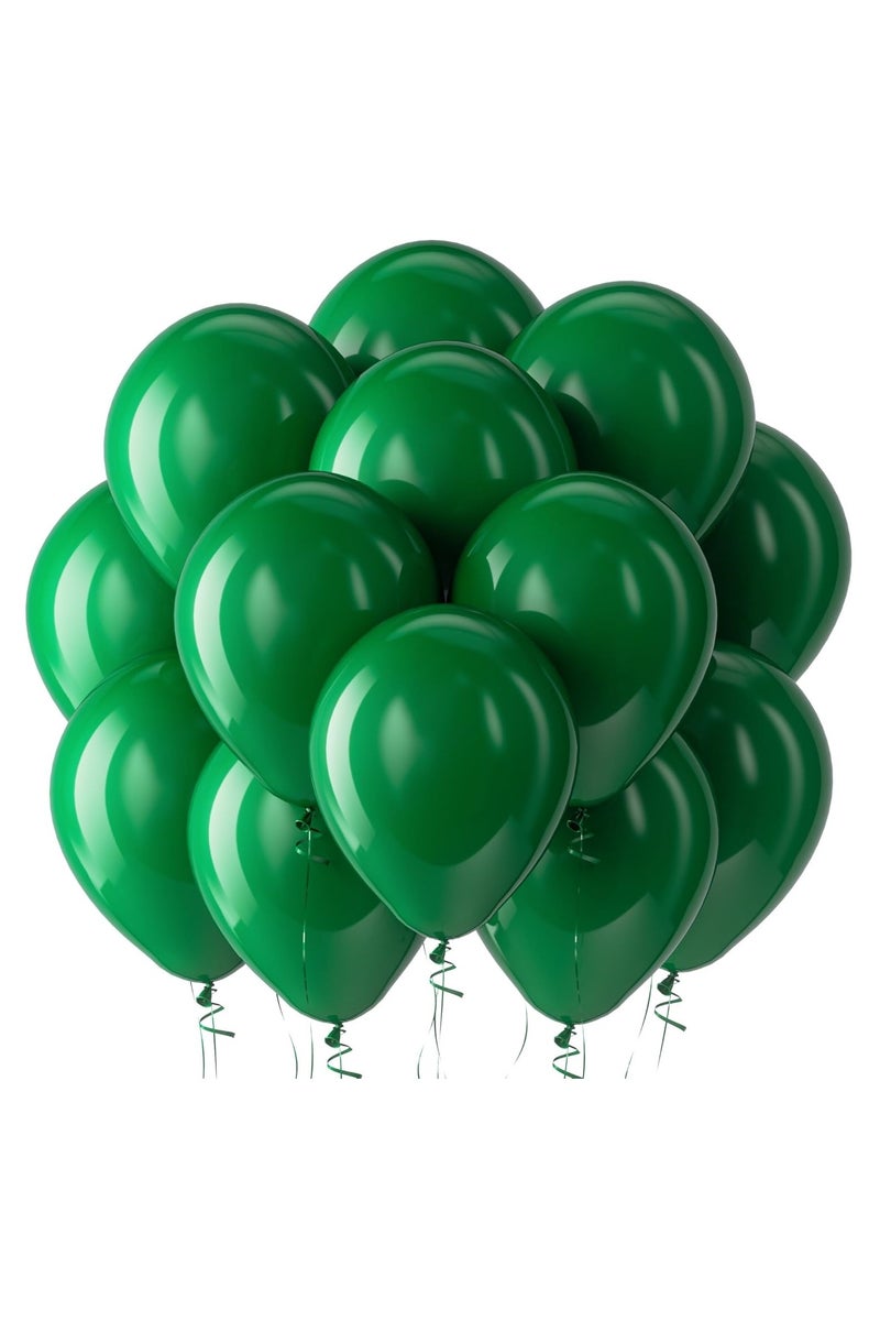 100 Pack 12 inch Round Helium Balloons for Dark Green Themed Wedding Graduation Anniversary Birthday Party Backdrop Decorations - Image 1