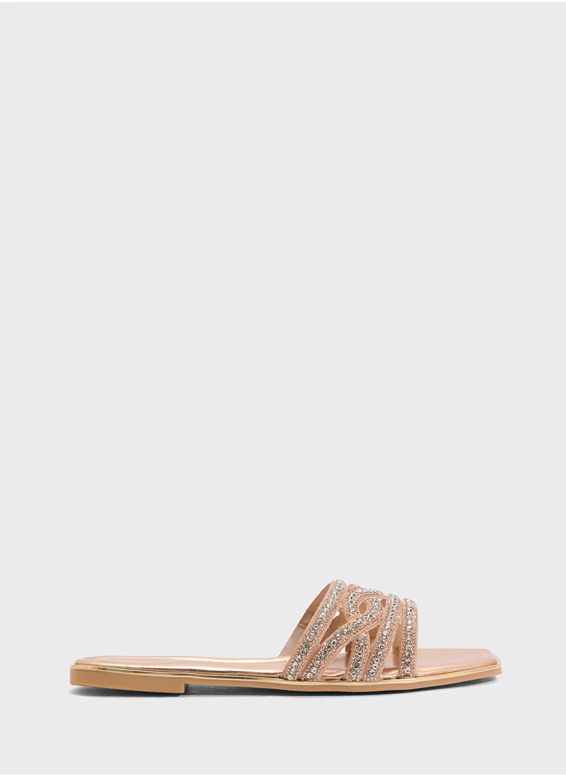 Ella Limited Edition Diamante Flat Sandal