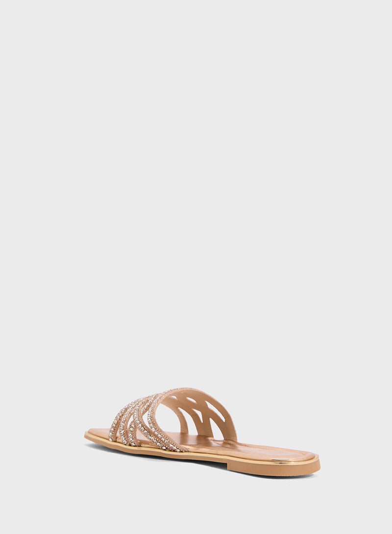 Ella Limited Edition Diamante Flat Sandal  - Image 2