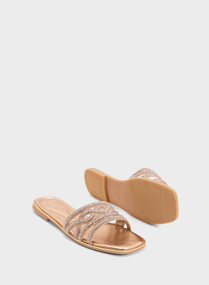 Ella Limited Edition Diamante Flat Sandal  - Image 3