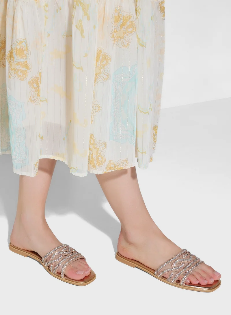 Ella Limited Edition Diamante Flat Sandal
