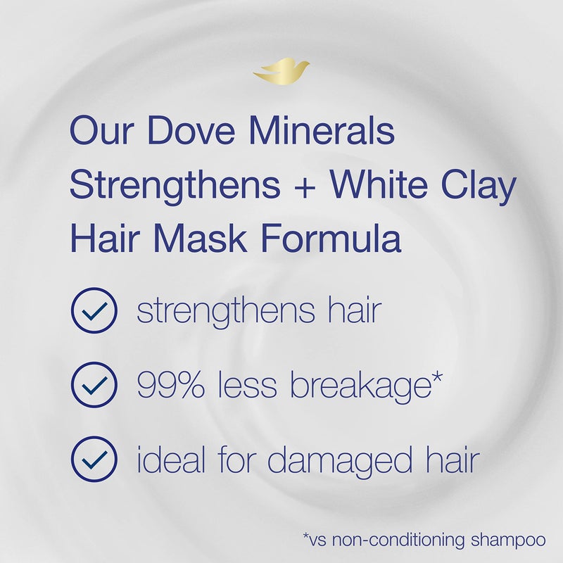 Dove Hair Mask - Strengthening Hair Mask for Damaged Hair and Hair Breakage, Minerals + White Clay, 4 oz, 4 Count - Image 4