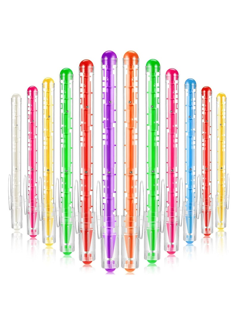 Maze Puzzle Shape Ballpoint Pen, 15Pcs with Built-in Ball Novelty Creative Pens Blue Ink, Maze Toy Pens Stress Relief Puzzle Pens for Adult Kids Office School Birthday Party Favor (Radom Color) - Image 1