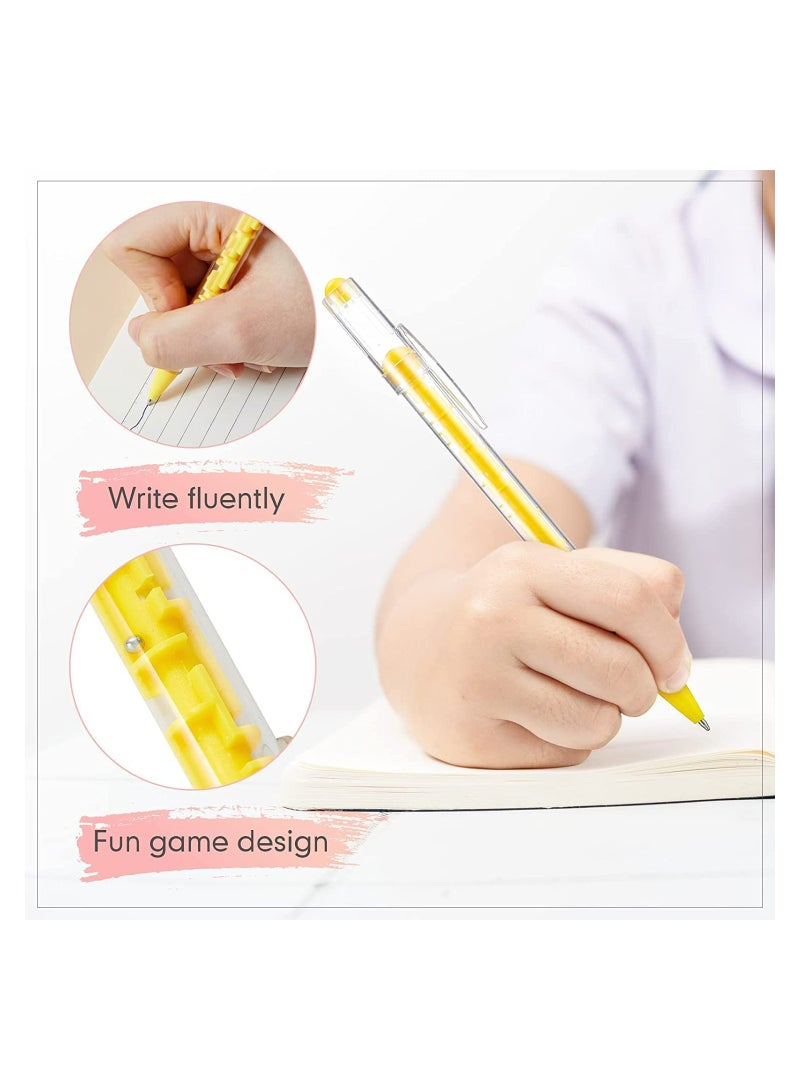 Maze Puzzle Shape Ballpoint Pen, 15Pcs with Built-in Ball Novelty Creative Pens Blue Ink, Maze Toy Pens Stress Relief Puzzle Pens for Adult Kids Office School Birthday Party Favor (Radom Color) - Image 2