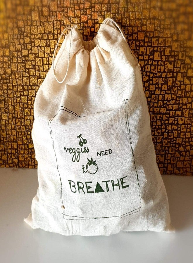 Vissage Pack of 3 Hand Block Printed Fruit & Vegetable Fridge Bags for Storage - Image 4