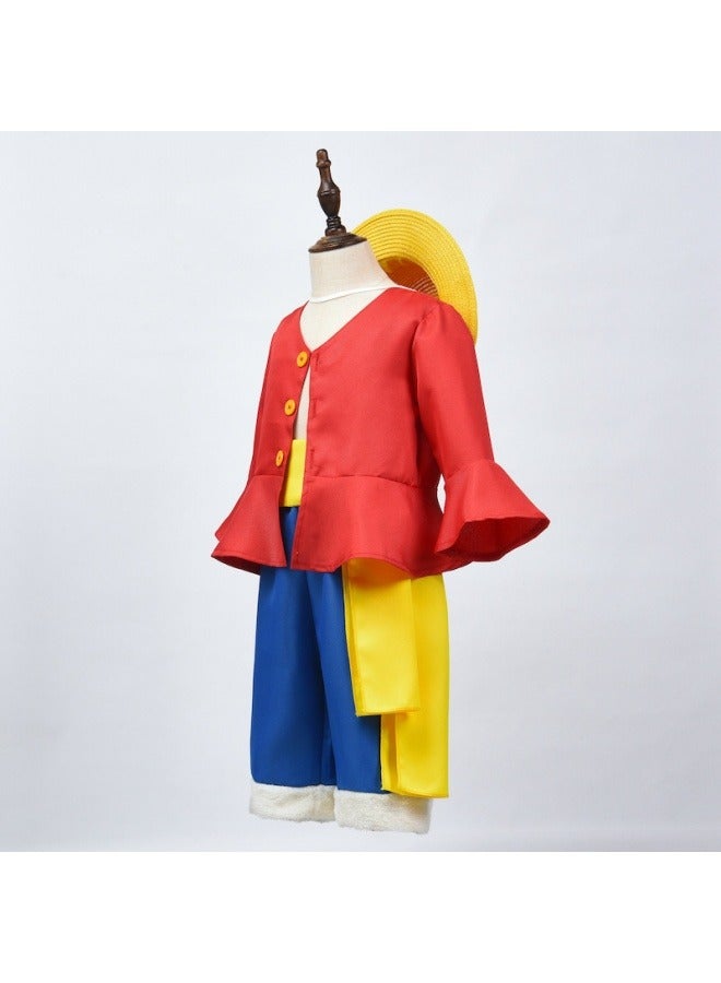 Children's Luffy cos costume one Piece costume cosplay clothes straw hat shoes cosplay props performance costume - Image 2