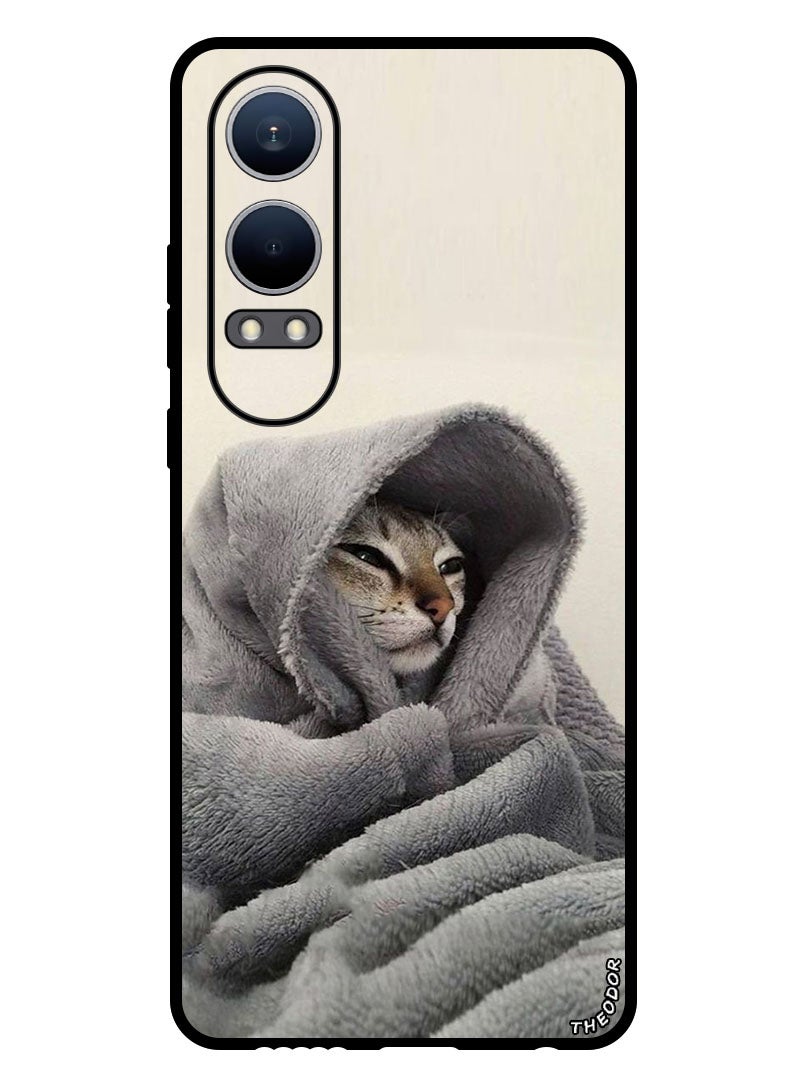 Theodor Protective Case Anti Scratch Shock Proof Bumper Cover For Oppo K12x (China) Cat in Blanket - Image 1