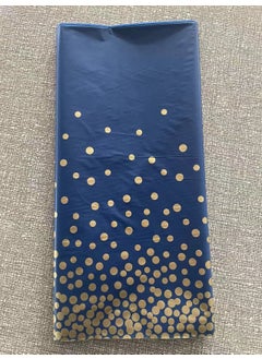 Generic Waterproof Rectangular Party Table Cover Blue Bottom Gold Dot 
