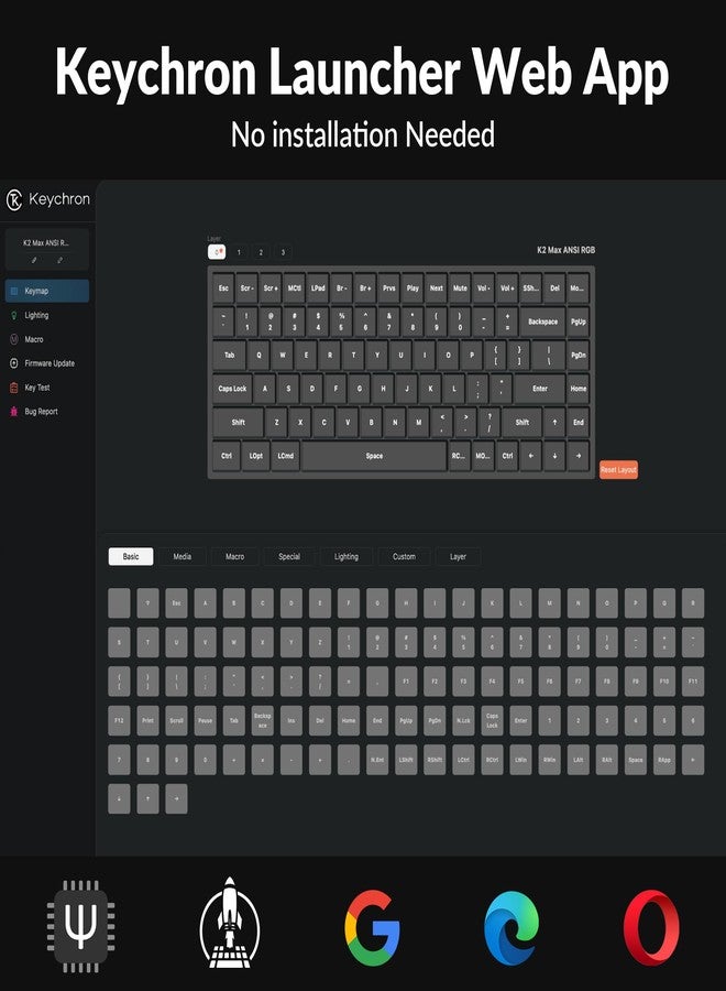 Keychron كيبورد ميكانيكي مخصص Keychron K2 Max QMK/VIA 2.4 GHz وبلوتوث لاسلكي لجهاز ماك/ويندوز/لينكس، تصميم 75% كيبورد بإضاءة خلفية RGB مفتاح أحمر - أسود - Image 5