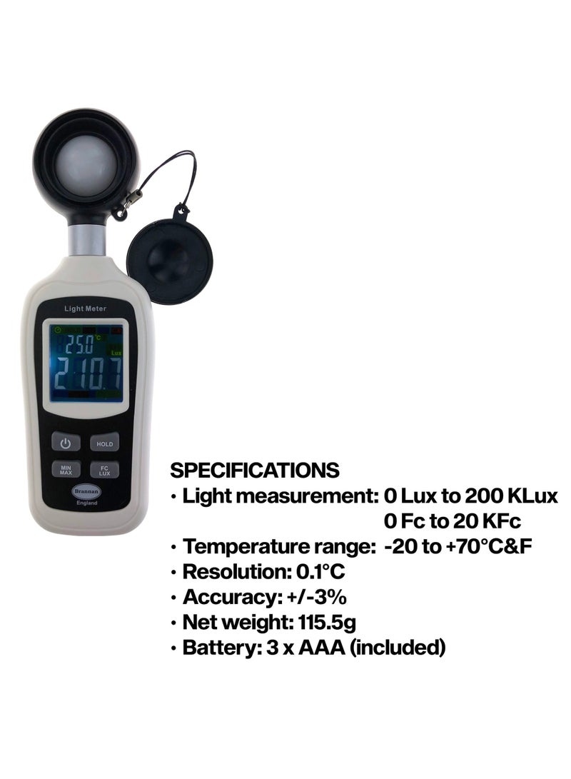 King Mariot Mini Thermo-Light Meter with Calibration Certificate | Light and Temperature Measurement | Color LCD Display - Image 4