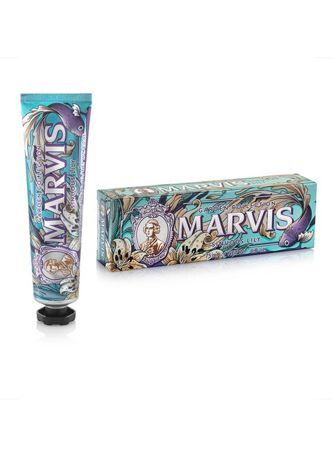 Marvis Sinuous Lily Toothpaste 75ml - The Fusion of Lily and Mint, Initiating a Fresh and Elegant Teeth Cleaning Journey