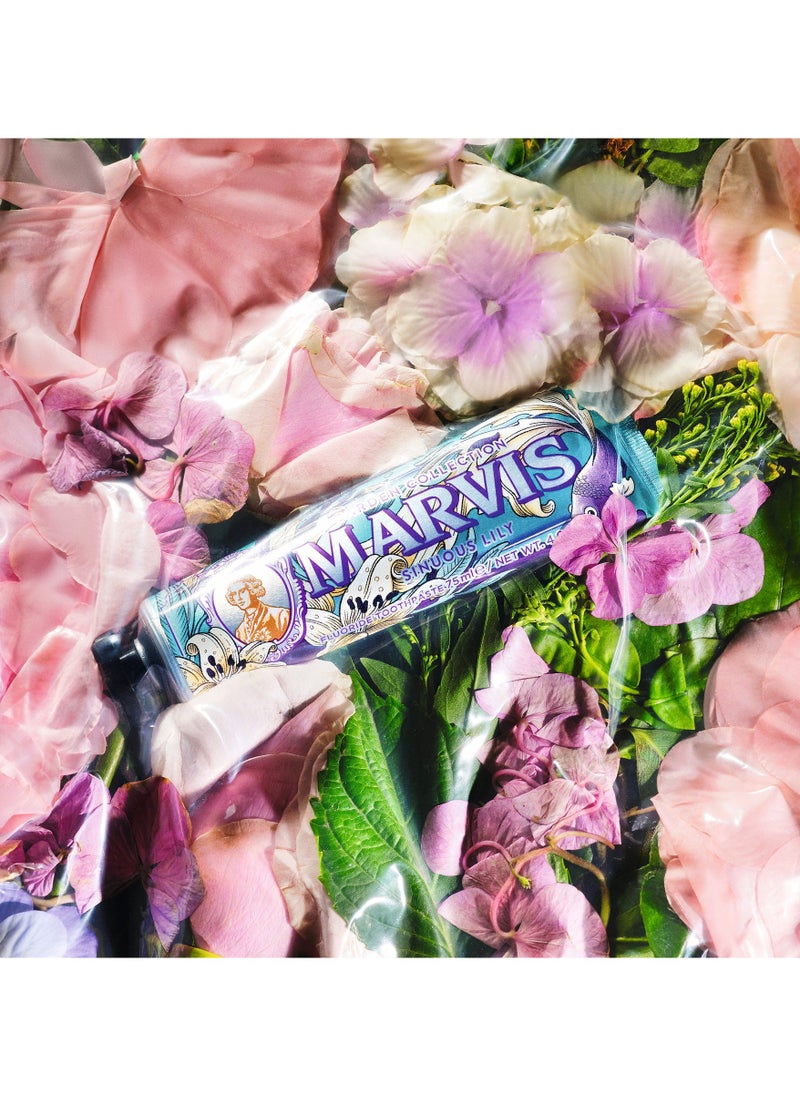 Marvis - Marvis Sinuous Lily Toothpaste 75ml - The Fusion of Lily and Mint, Initiating a Fresh and Elegant Teeth Cleaning Journey - Image 1