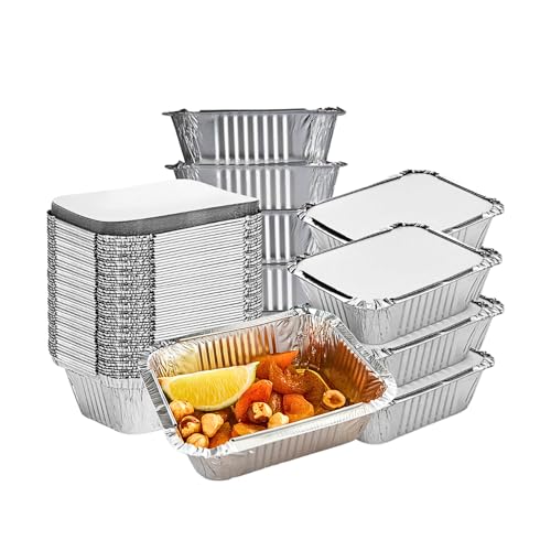 Green Direct Aluminum Pans with Flat Lids 1 lb Capacity Disposable Foil Pans with Secure Lids for Food Storage Meal Prep Catering Baking Takeout and Parties Pack of 10 - Image 1