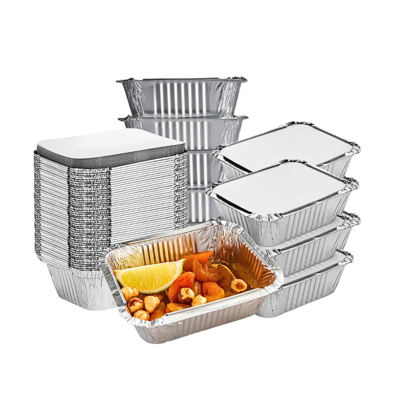 Green Direct Aluminum Pans with Flat Lids 1 lb Capacity Disposable Foil Pans with Secure Lids for Food Storage Meal Prep Catering Baking Takeout and Parties Pack of 10 - Image 2