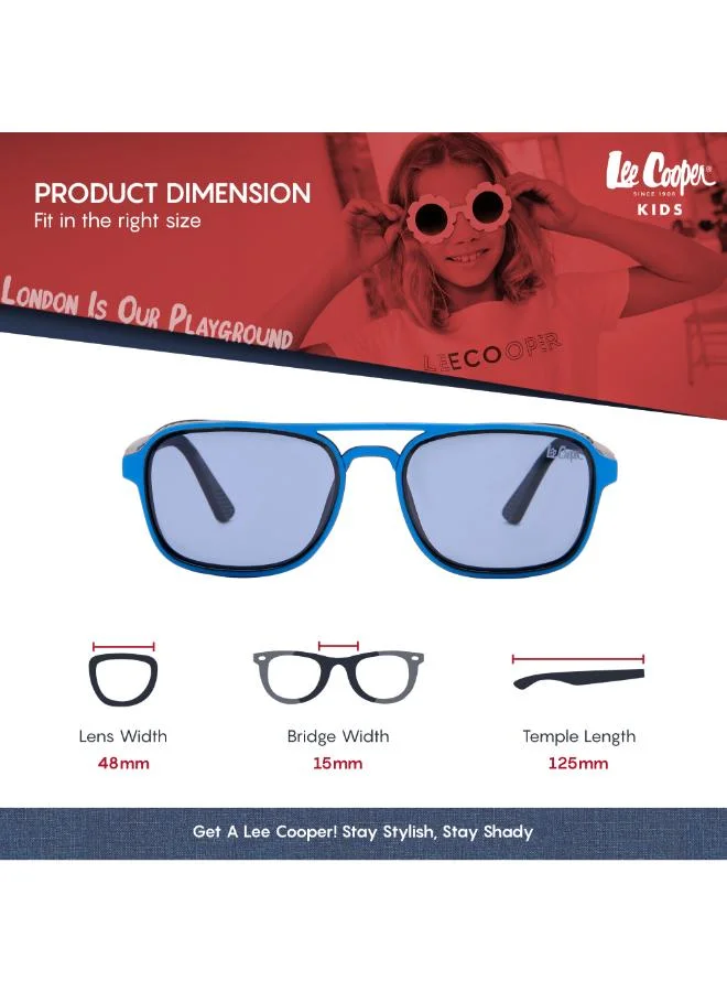 Lee Cooper Polarized Sunglasses Black With Blue Frame Blue Mirror Lens 48mm  - LCK111C02