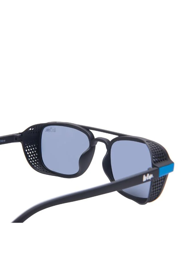 Lee Cooper Polarized Sunglasses Black With Blue Frame Blue Mirror Lens 48mm  - LCK111C02