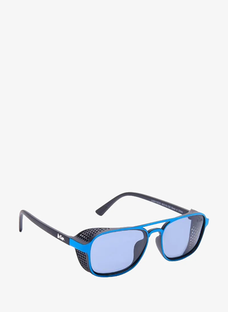 Lee Cooper Polarized Sunglasses Black With Blue Frame Blue Mirror Lens 48mm  - LCK111C02