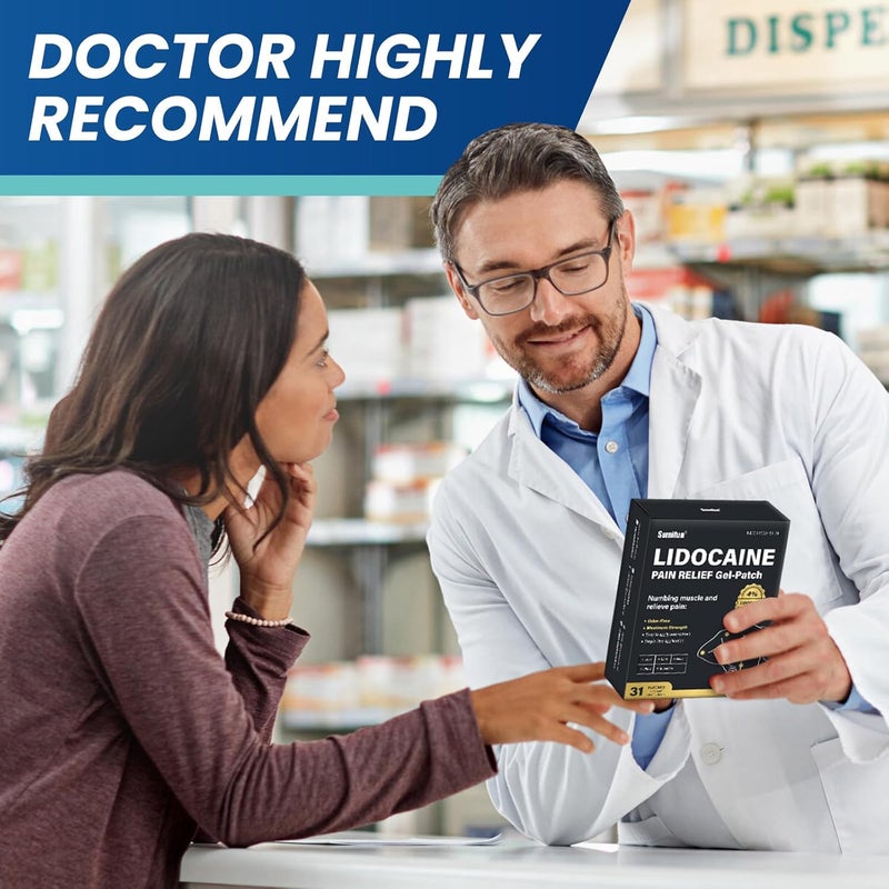 Sumifun 4 Lidocaine PatchesMaximum Strength Pain Relieving Patch Back Shoulder Joints Knee Pain Relief and Muscle Soreness  8 Hour Pain Relief 31 CountPack of 1 - Image 5