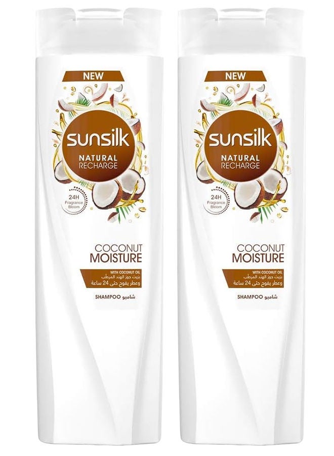 شامبو صن سيلك برائحة جوز الهند المرطبة، عبوتان × 400 مل