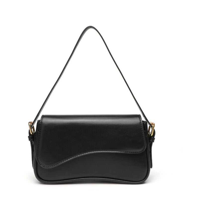 Fashionable And Simple Flip-Top Magnetic Buckle Shoulder Bag For Work And Commuting Women'S Bag Underarm Diagonal Portable Solid Color Arc Small Square - Image 2