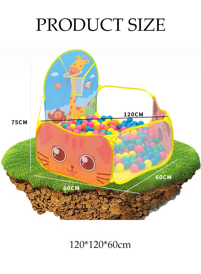 DUNISO Children's Ocean Ball Pool Fence Tent，Foldable Play Pool，Cartoon Shooting Ocean Ball Pool Game House,Sturdy and Durable，Suitable for Children Aged 1-7 Years Old - Image 2