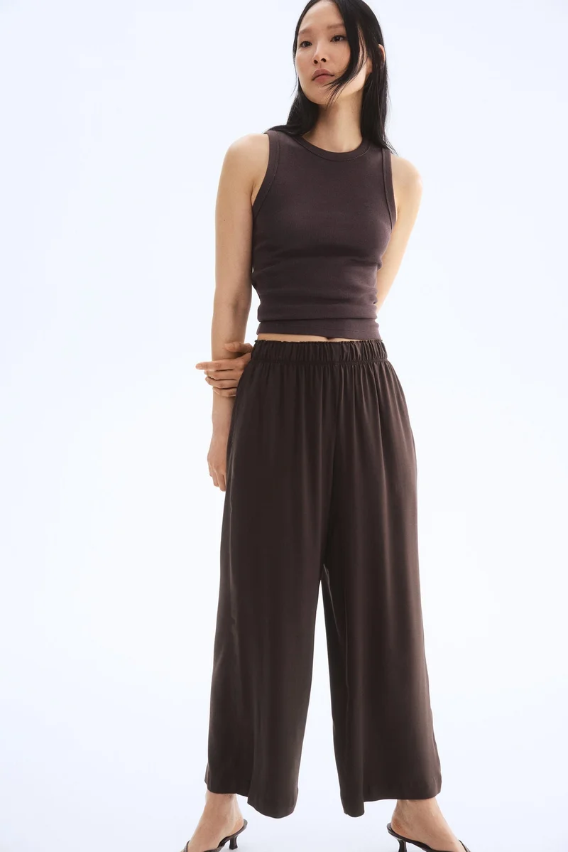 اتش اند ام Cropped pull-on trousers