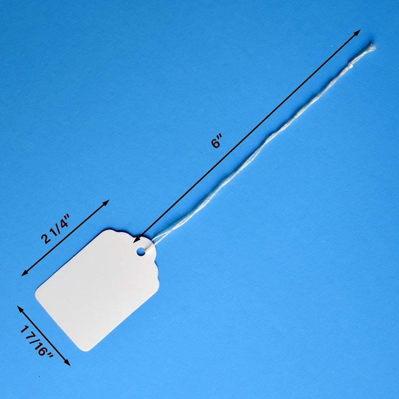 EZDOM 1000 Marking Tags with String Attached - 2 1/4â€ x1 7/16â€, Blank White Tags with String for Pricing and Crafting, Small Strung Marking Labels - Image 2